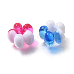 Opaque & Transparent Two Tone Acrylic European Beads&nbsp;AC-CBA9284-01