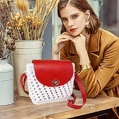 Handmade PU Leather Crochet Shoulder Bag Accessories Kits&nbsp;DIY-CL0002-52A