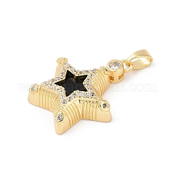 Brass Micro Pave Clear Cubic Zirconia Pendants&nbsp;KK-R213-14G