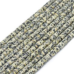 Natural Dalmatian Jasper Beads Strands&nbsp;G-P575-B03-6x1mm