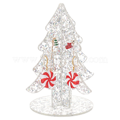 Transparent Acrylic Earring Display Stands with Paillette&nbsp;EDIS-WH0012-40B