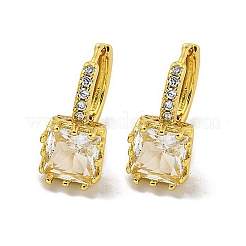Brass Micro Pave Cubic Zirconia Hoop Earring&nbsp;EJEW-C088-40G
