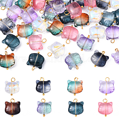 10Pcs Glass Pendants&nbsp;PALLOY-YW00061-01