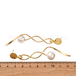 Brass Round Tassel Stud Earrings&nbsp;KK-P325-49G