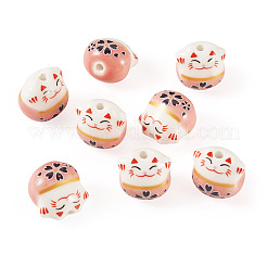 9Pcs Handmade Printed Porcelain Beads&nbsp;PORC-TADJ0001-01D