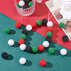 40Pcs 4 Colors Chunky Resin Rhinestone Bubblegum Ball Beads&nbsp;RESI-GA0001-34
