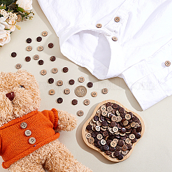 300Pcs Coconut Buttons&nbsp;BUTT-ME0001-25B