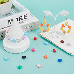 140Pcs 14 Colors Luminous Opaque Acrylic Beads&nbsp;SACR-SC0001-50