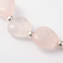Heart Rose Quartz Stretch Bracelets&nbsp;X-BJEW-JB02066-03