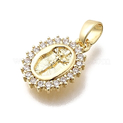Brass Micro Pave Cubic Zirconia Pendants&nbsp;KK-P336-01B-G
