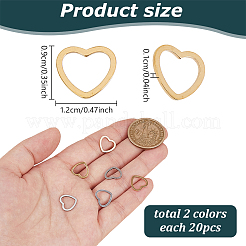 40Pcs 2 Colors 201 Stainless Steel Linking Rings&nbsp;STAS-GL0001-05