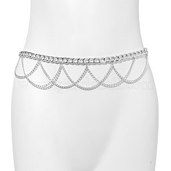 Alloy Twisted Link Chain Tassel Waist Chains for Women&nbsp;WG41EDD-02