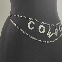 Alloy Crystal Rhinestone Cowboy Tassel Body Chains&nbsp;WG5CCBF-01