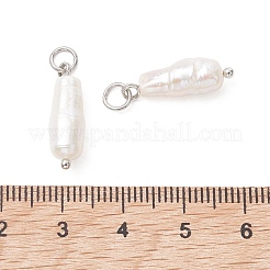 Natural Baroque Keshi Pearl Pendants&nbsp;PALLOY-JF05439-01