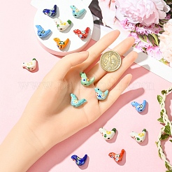 15Pcs Handmade Printed Porcelain Beads&nbsp;PORC-YW0001-44