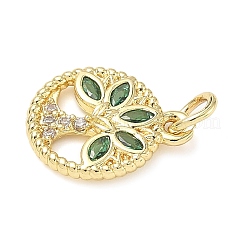 Brass Micro Pave Cubic Zirconia Charms&nbsp;ZIRC-I356-22G