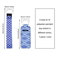 12Pcs 12 Style Polyester Pendant Keychains&nbsp;KEYC-BY0001-02