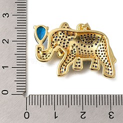 Rack Plating Brass Micro Pave Cubic Zirconia Pendants&nbsp;ZIRC-F142-02G