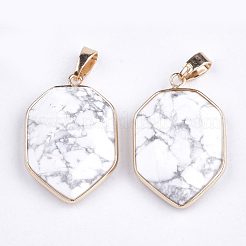 Natural Howlite Pendants&nbsp;G-S344-12E