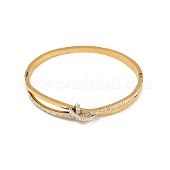 201 Stainless Steel with Rhinestone Bangles for Women&nbsp;BJEW-B138-03G
