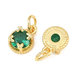 Brass Pave Cubic Zirconia Charms&nbsp;KK-K340-52G-02