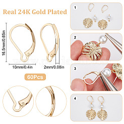 60Pcs 304 Stainless Steel Leverback Earring Findings&nbsp;STAS-SC0004-61
