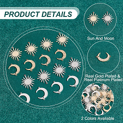 32Pcs 4 Styles Brass Connector Charms&nbsp;KK-AR0002-84