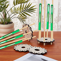 8Pcs 2 Styles Flower MDF Pen Holder&nbsp;ODIS-BC0001-32