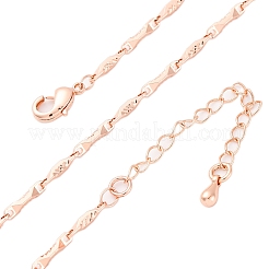 Brass Twisted Bar Link Chain Necklaces&nbsp;NJEW-D302-63RG