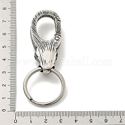 Tibetan Style 316 Surgical Stainless Steel Fittings with 304 Stainless Steel Key Ring&nbsp;FIND-Q101-04AS
