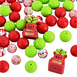62Pcs 5 Styles 3D Three-Dimensional Silicone Beads&nbsp;SIL-TA0003-53B