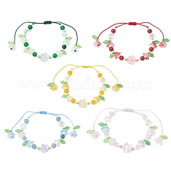 Natural Mixed Gemstone Beads Braided Bead Bracelets&nbsp;BJEW-MZ00167