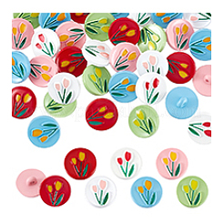 60Pcs 6 Colors 1-Hole Spray Painted ABS Plastic Buttons&nbsp;BUTT-PH0001-65B