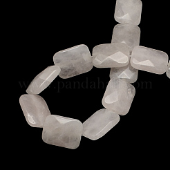 Faceted Rectangle Natural Rose Quartz Beads Strands&nbsp;G-R304-14