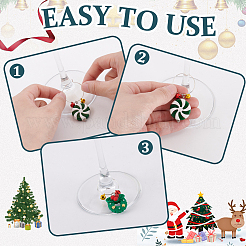 20Pcs 20 Styles Christmas Theme Opaque Resin with Aluminum Bell Charm Glass Wine Glass Charms&nbsp;HJEW-GA00059