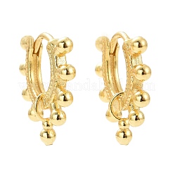 Brass Beaded Hoop Earrings for Women&nbsp;EJEW-A072-16LG