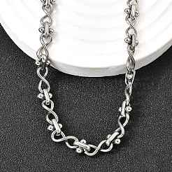 304 Stainless Steel Oval Infinity Link Chain Necklaces for Women Men&nbsp;NJEW-K249-20B-P