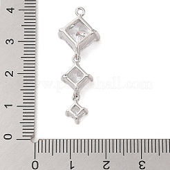 Brass Inlay Clear Glass Pendants&nbsp;KK-S388-08P