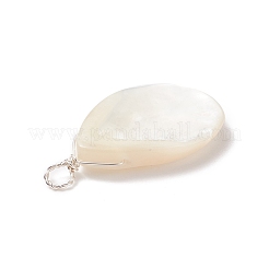 Natural Trochus Shell Copper Wire Pendants&nbsp;PALLOY-JF01656