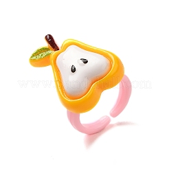 Cartoon Fruit Resin Open Cuff Ring for Kids&nbsp;RJEW-K239-22