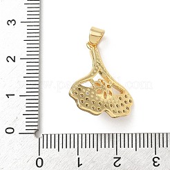 Brass Micro Pave Cubic Zirconia Pendants&nbsp;KK-D426-12G