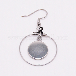 Stainless Steel Dangle Earrings&nbsp;STAS-WH0015-38P