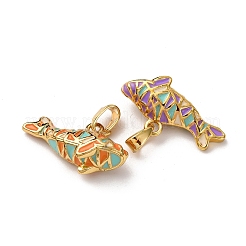 Brass Enamel Pendants&nbsp;KK-K305-01G