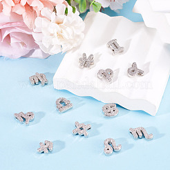 12Pcs 12 Styles Twelve Constellations Brass Micro Pave Clear Cubic Zirconia Pendants&nbsp;KK-TA0008-96P