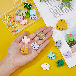 Cactus & Monstera Leaf Food Grade Eco-Friendly Silicone Beads&nbsp;DIY-DC0002-22