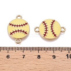 Rack Plating Alloy Enamel Sport Ball Connector Charms&nbsp;ENAM-N056-345G-A