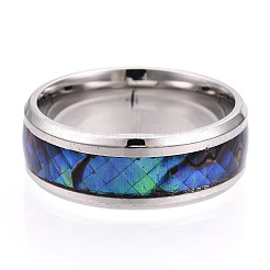 201 Stainless Steel Wide Band Finger Rings&nbsp;RJEW-T005-11-07