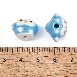 Cute Hand Painted Mini Owl Porcelain Beads&nbsp;PORC-F014-01E