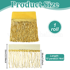 10 Yards Beading Sequins Polyester Tassel Ribbons&nbsp;SRIB-WH0026-12B