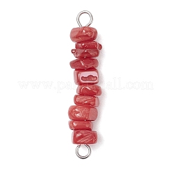 10Pcs 10 Colors Dyed Natural Freshwater Shell Nuggets Beaded Connector Charms&nbsp;PALLOY-JF04516-01